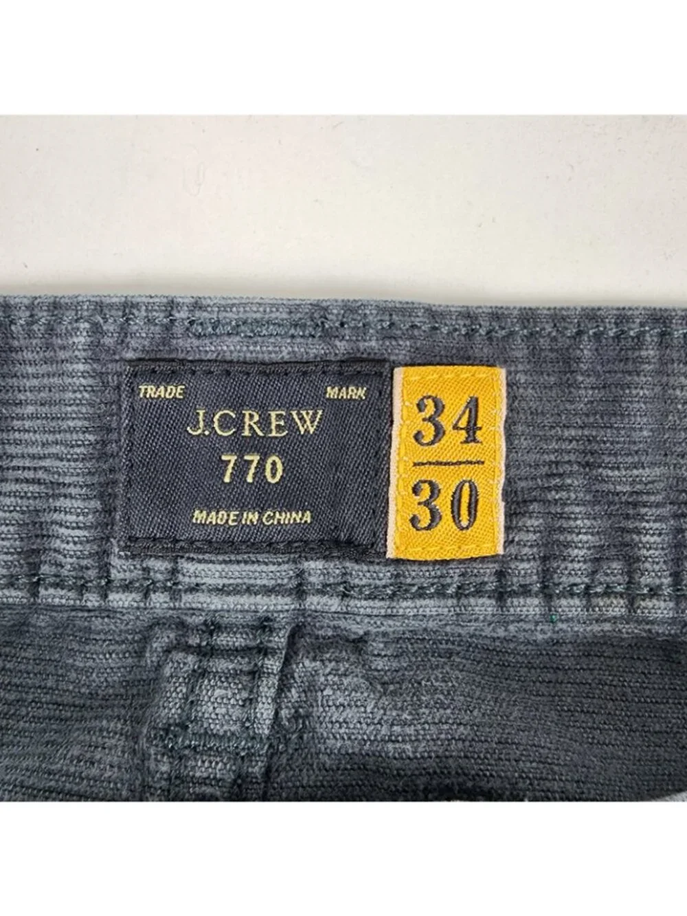 J Crew Pants Mens 34x29 Gray Corduroy 770 Straight Fit Classic Preppy